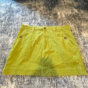 Green Corduroy Mini Skirt